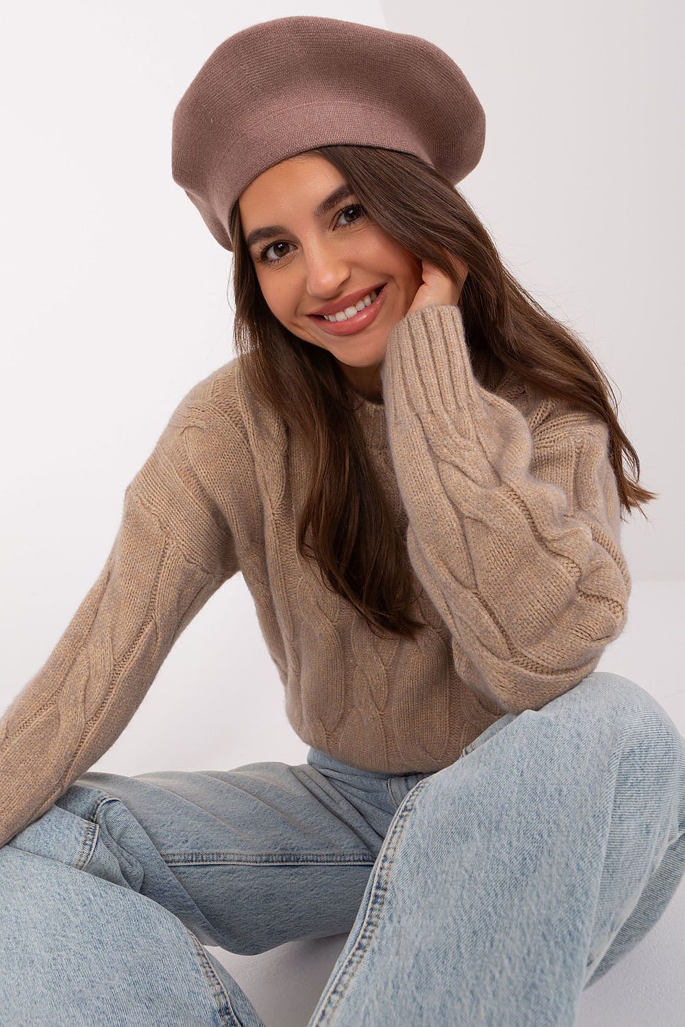   Beret Model AT-CZ-231305.82P Dark Beige - AT 