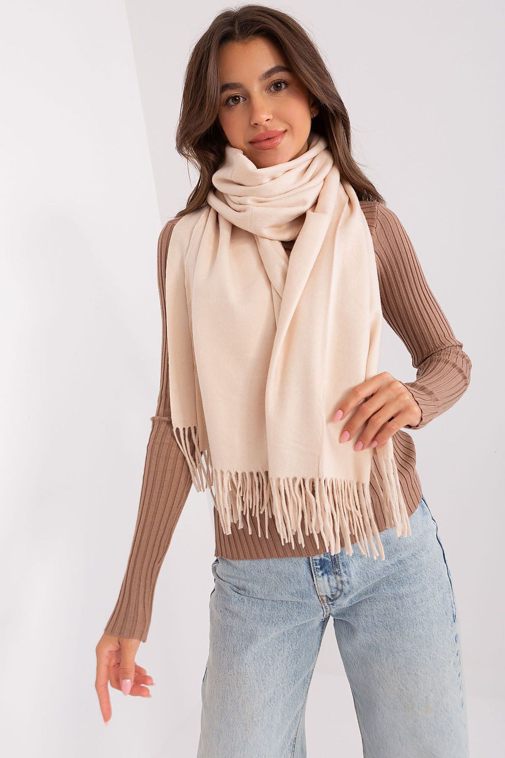   Szalik Model AT-SZ-23185.62P Light Beige - AT 