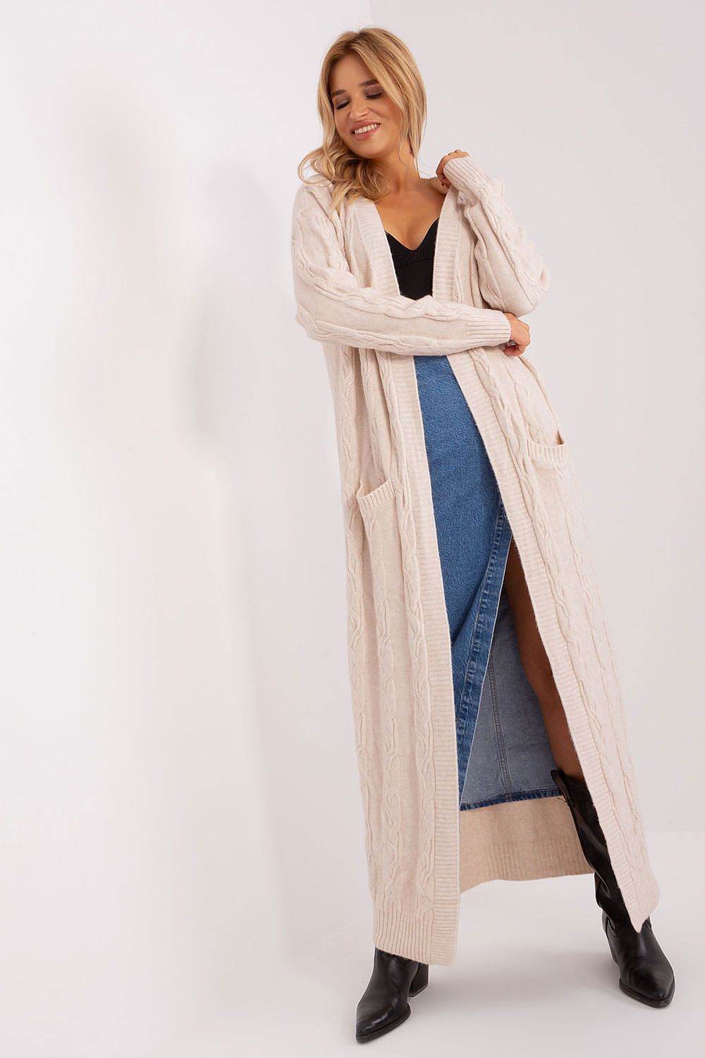  Sweter Kardigan Model AT-SW-2395.30 Light Beige - AT 