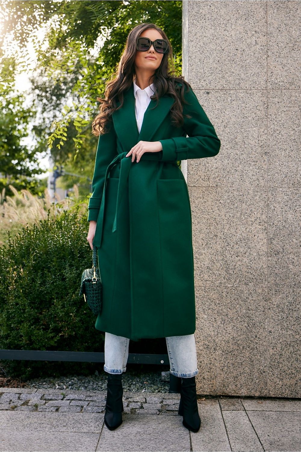   Płaszcz Damski Model Sovan ZIE PLA0035 Green - Roco Fashion 