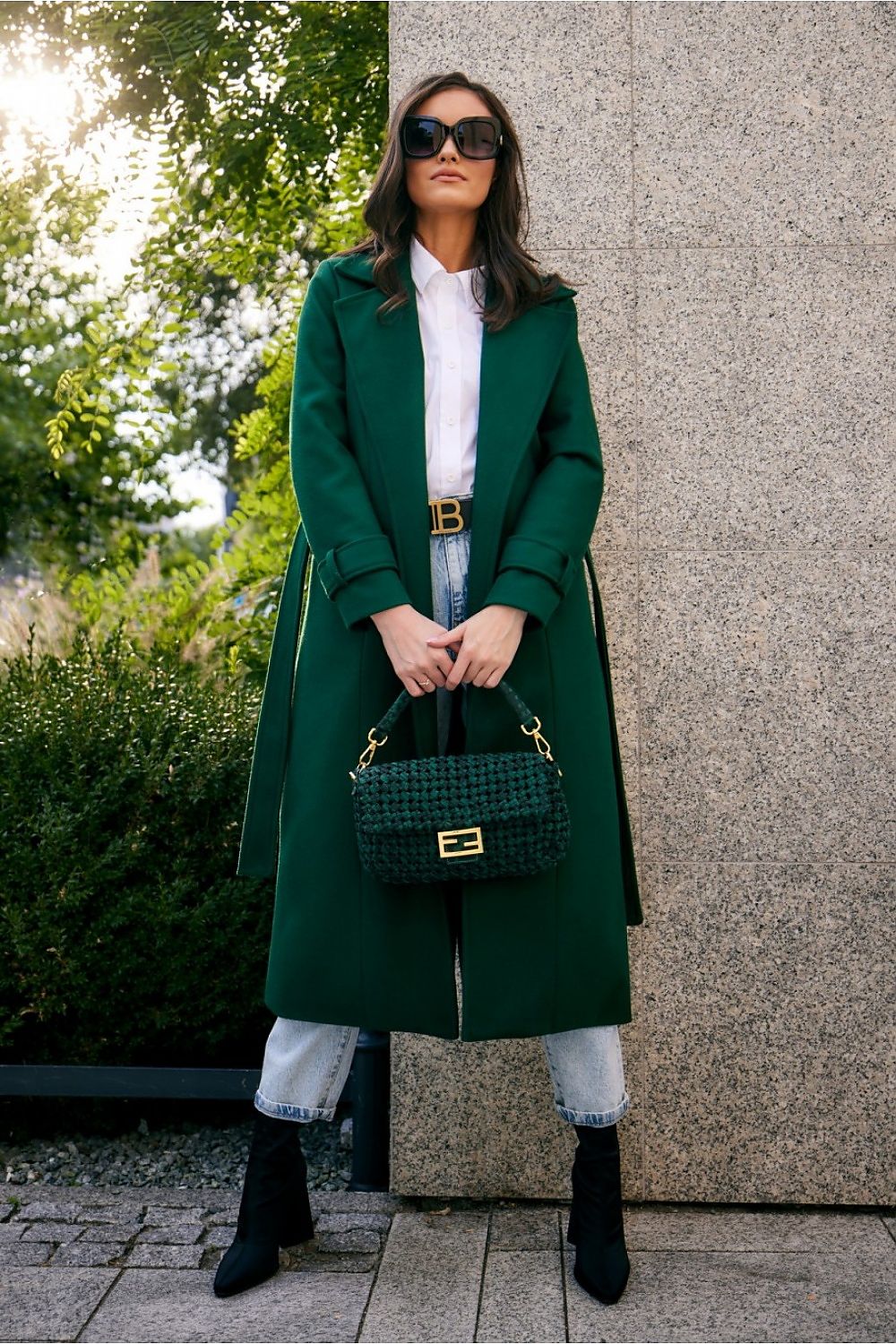   Płaszcz Damski Model Sovan ZIE PLA0035 Green - Roco Fashion 