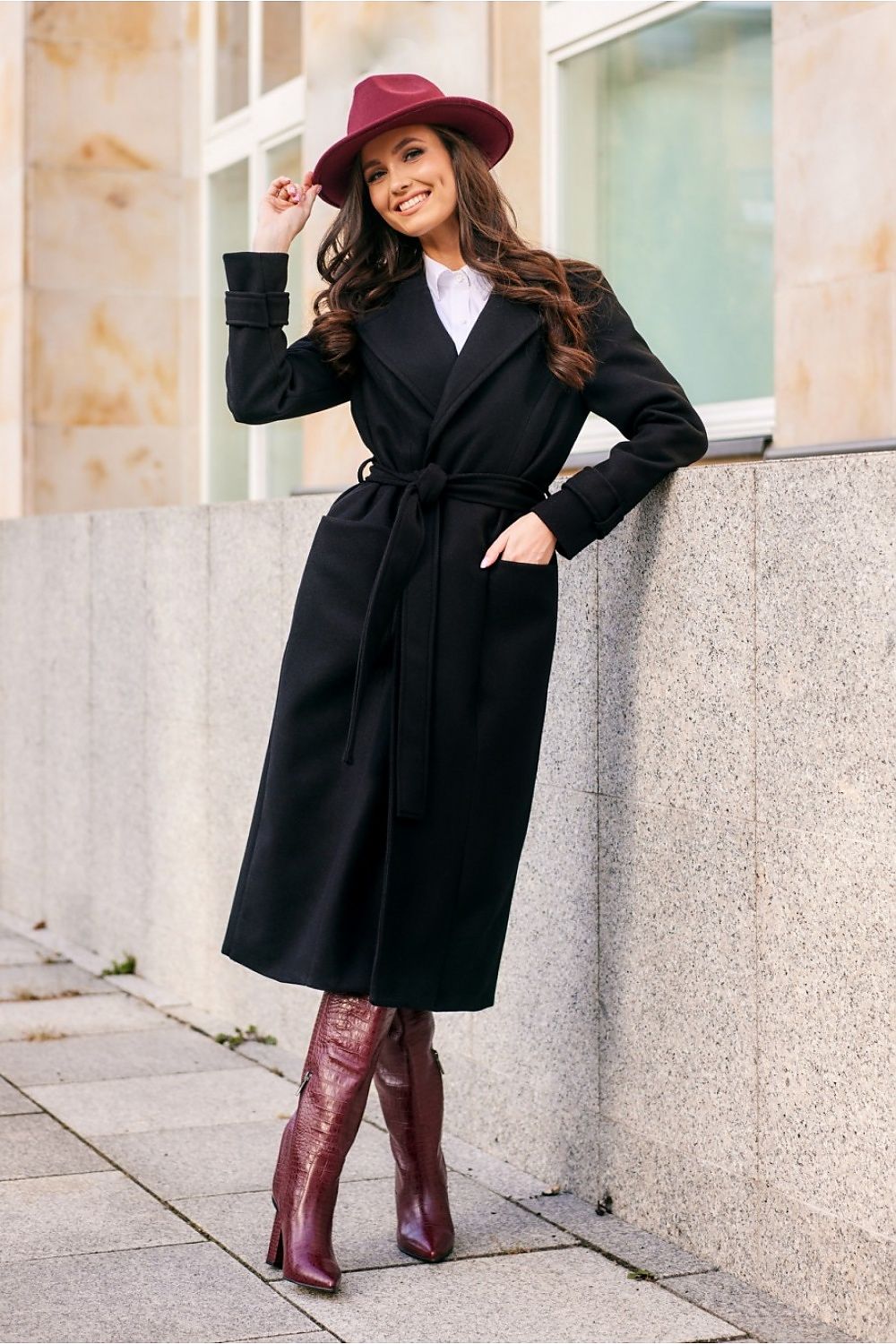   Płaszcz Damski Model Sovan CZA PLA0035 Black - Roco Fashion 