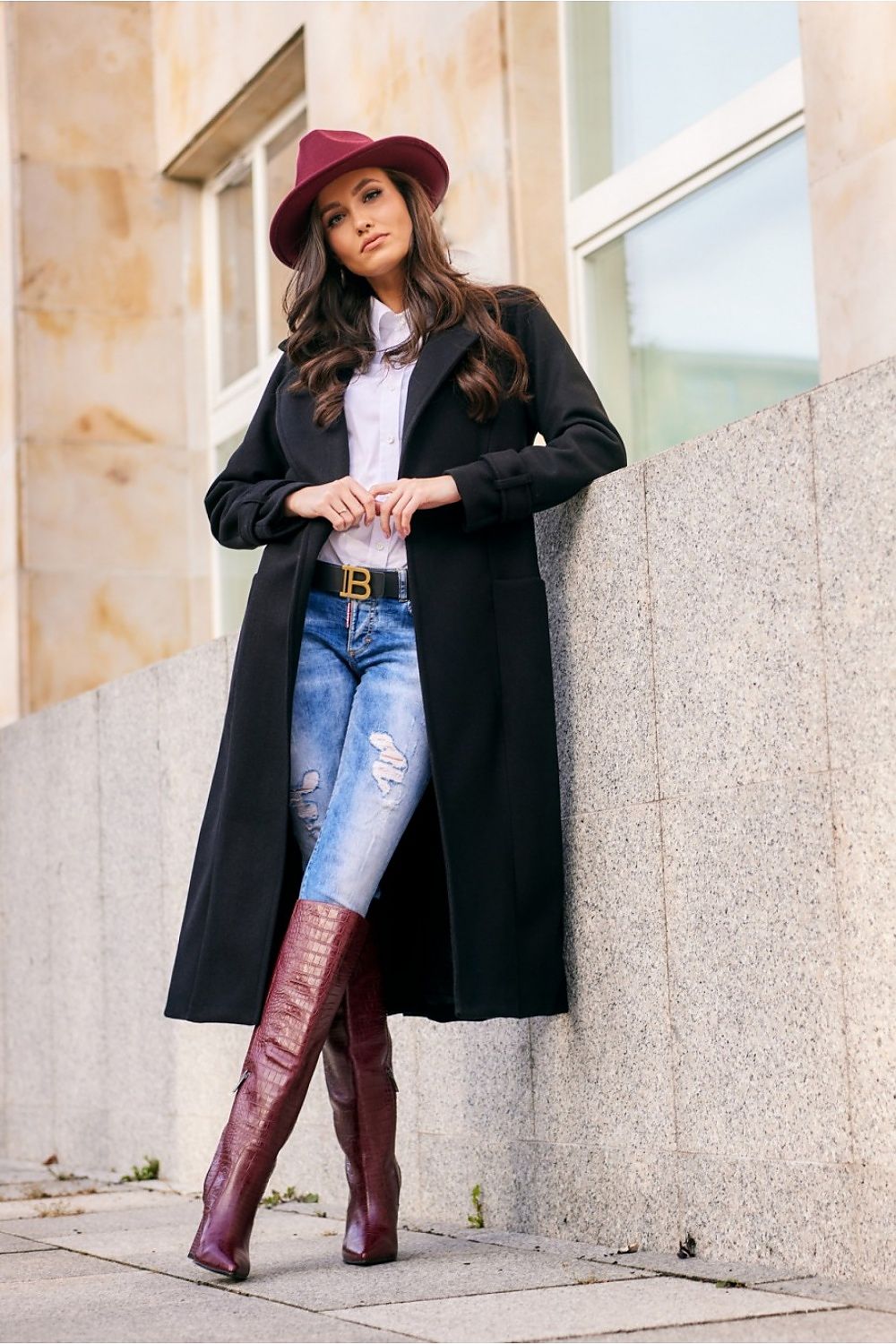   Płaszcz Damski Model Sovan CZA PLA0035 Black - Roco Fashion 