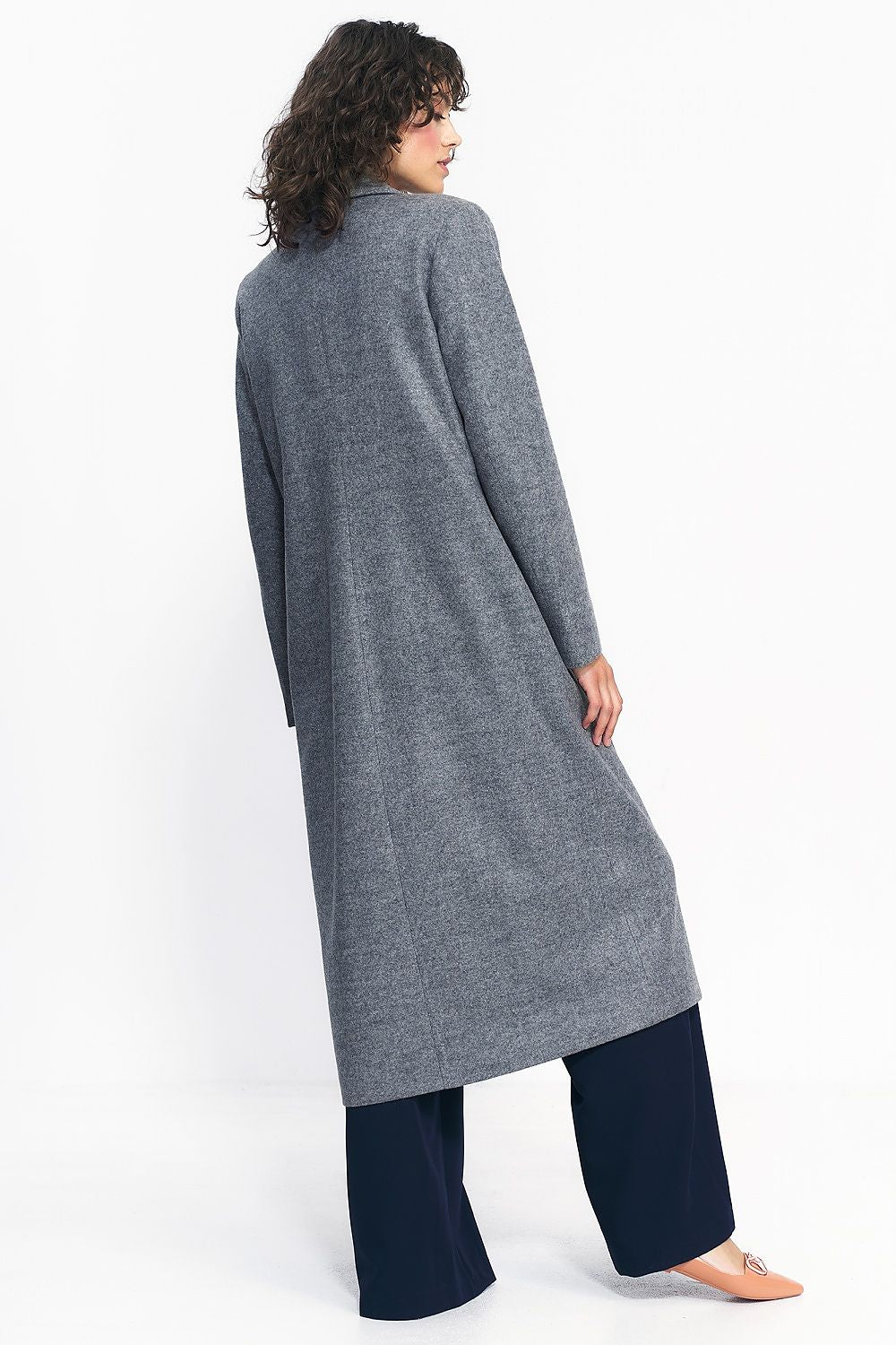   Szary płaszcz oversize PL20 Grey - Nife 