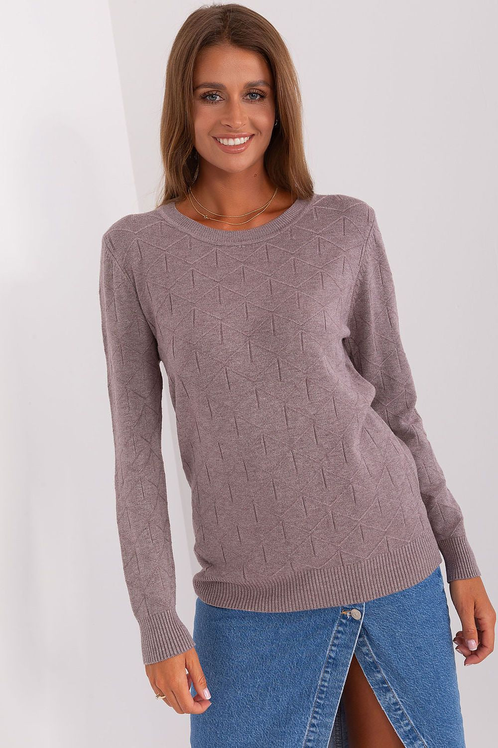  Sweter Damski Model AT-SW-232901.25X Light Violet - AT 