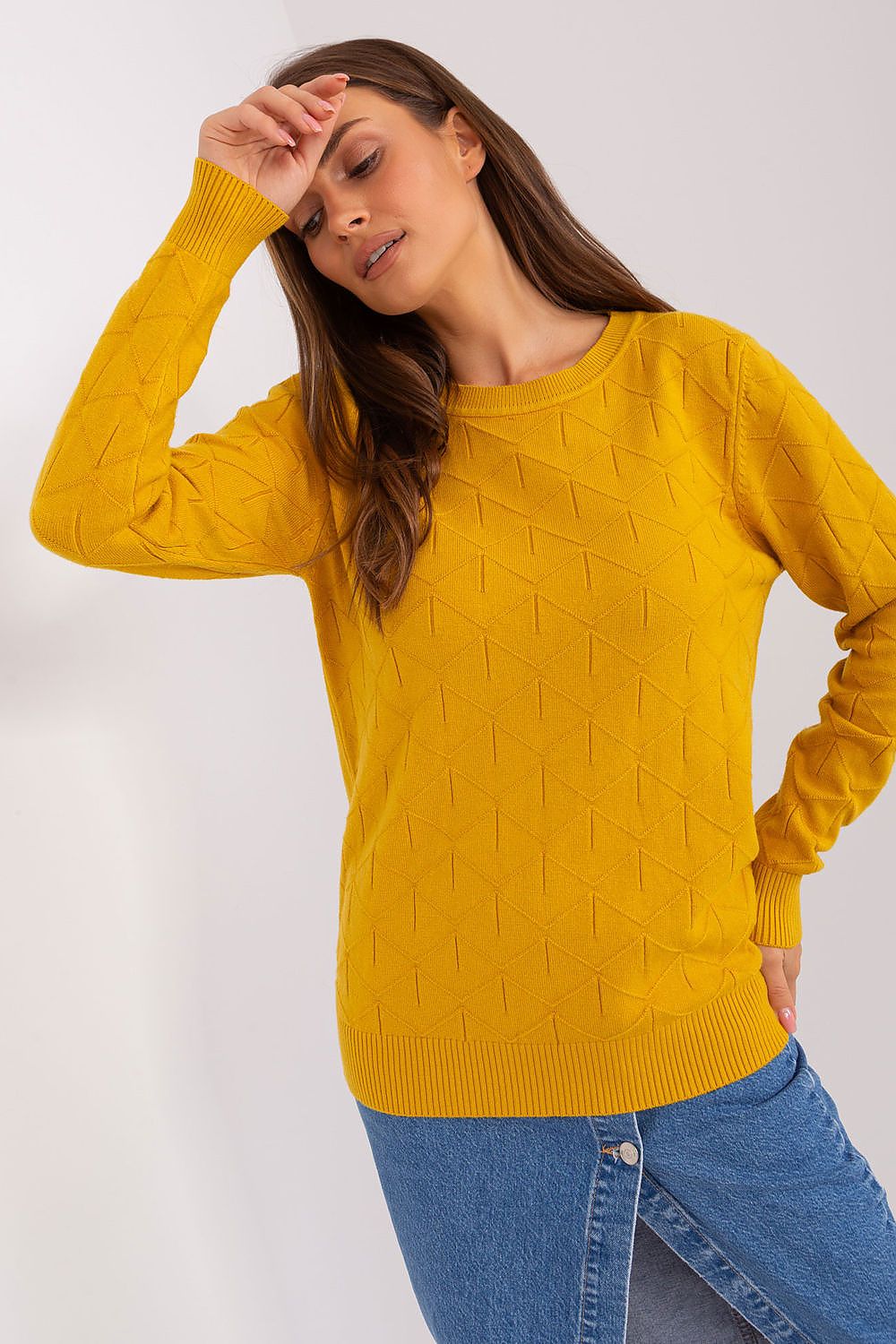   Sweter Damski Model AT-SW-232901.25X Dark Yellow - AT 