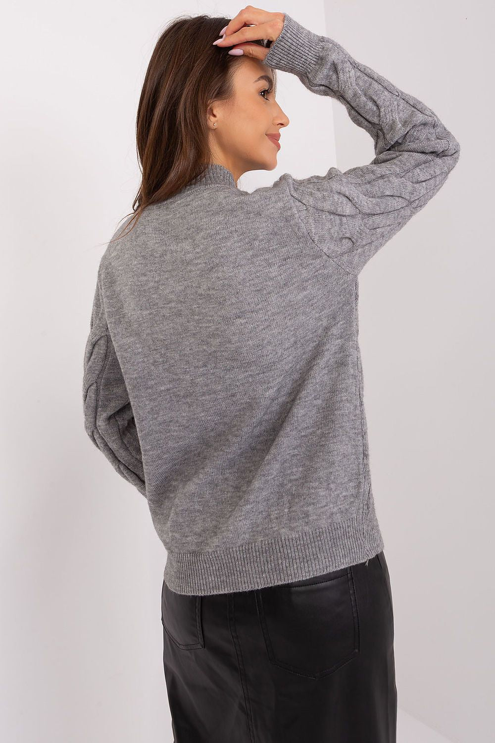   Sweter Damski Model AT-SW-2235.00P Dark Grey - AT 