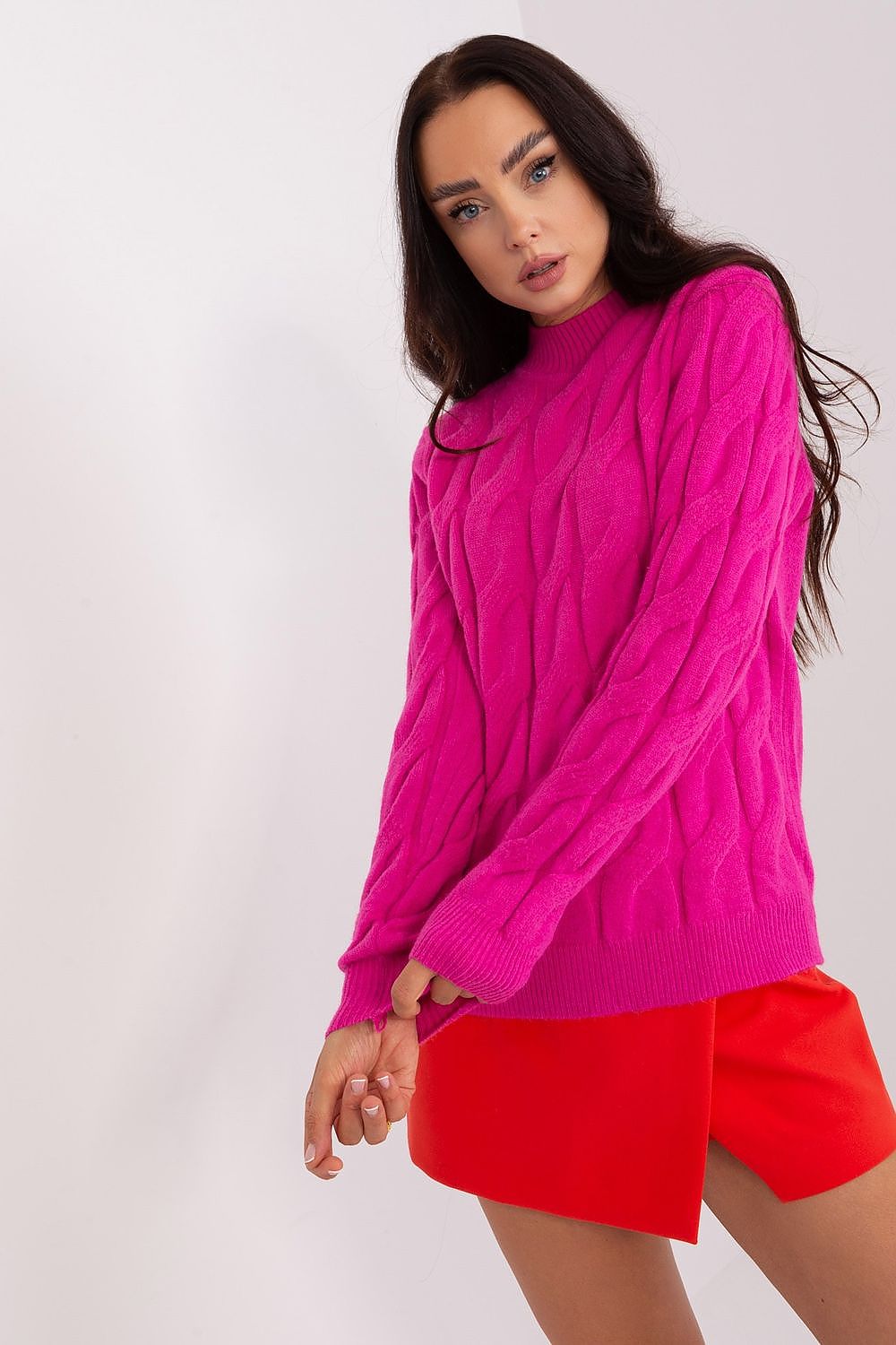   Sweter Damski Model AT-SW-2235.00P Fuksja - AT 