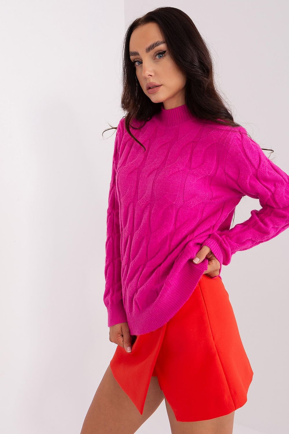   Sweter Damski Model AT-SW-2235.00P Fuksja - AT 