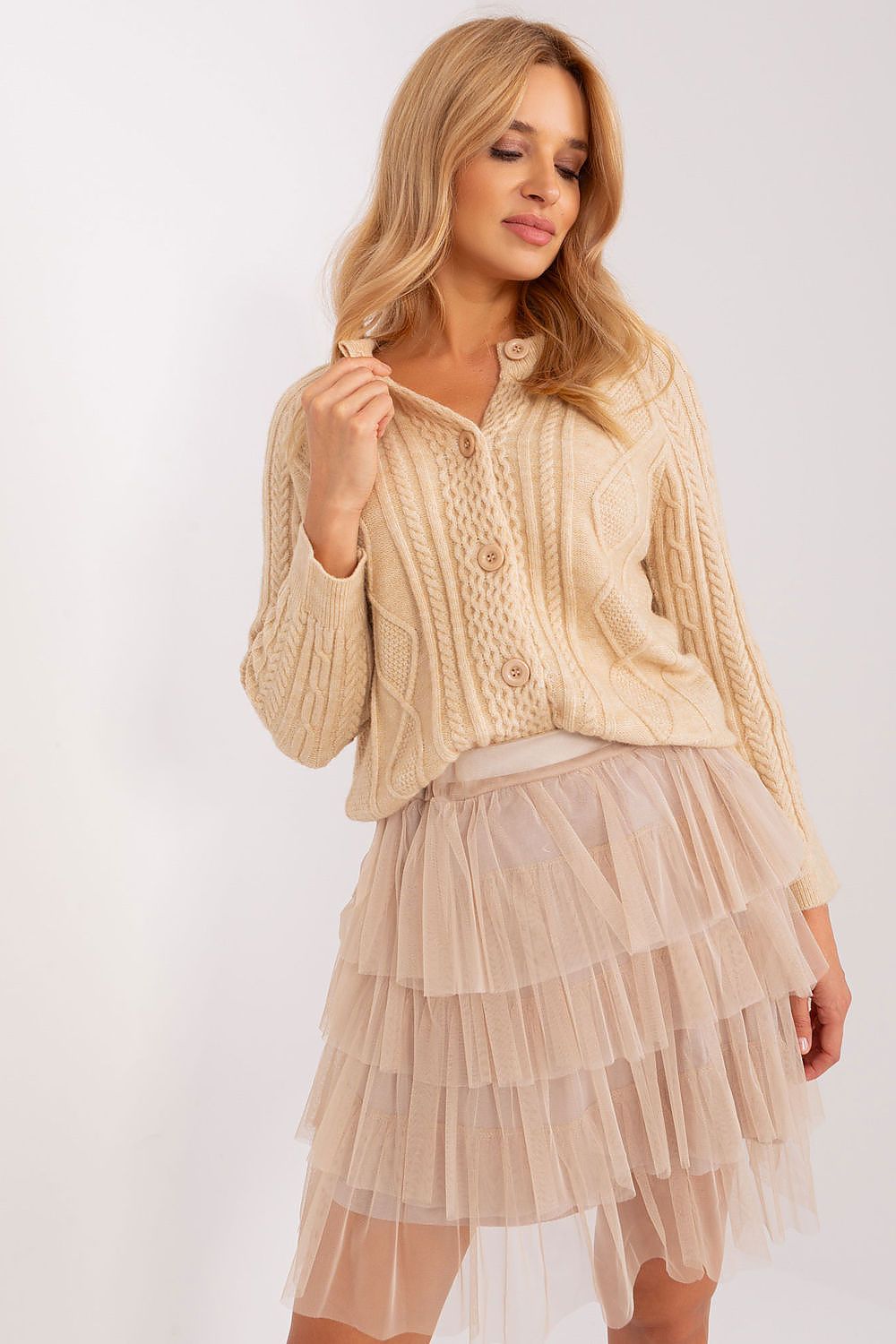  Sweter Damski Model AT-SW-2346-2.99P Beige - AT 