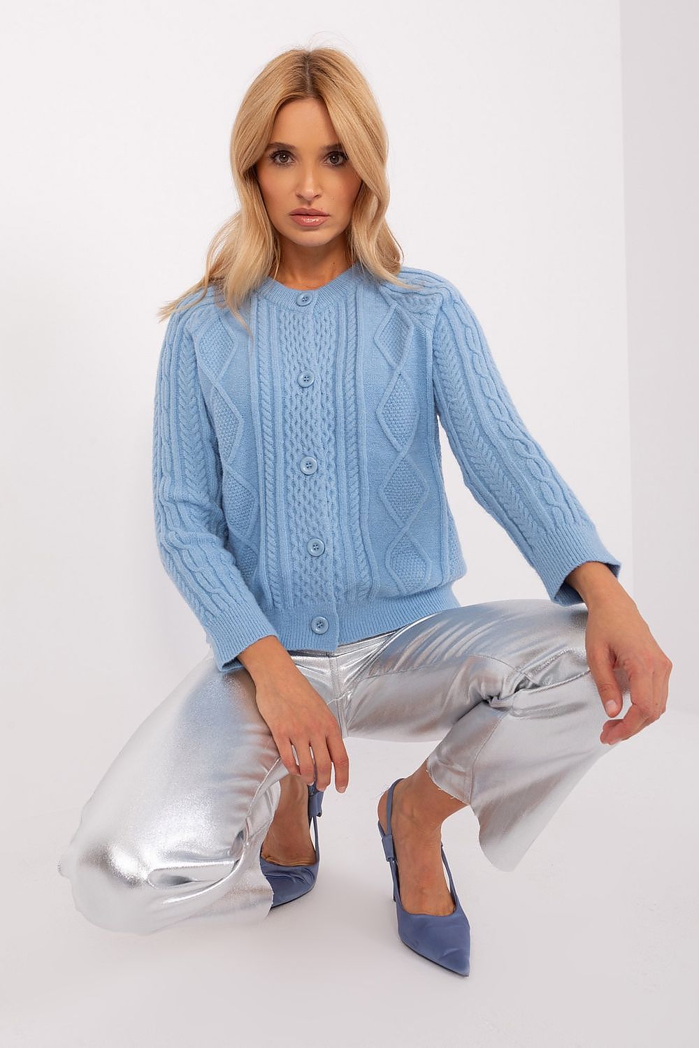  Sweter Damski Model AT-SW-2346-2.99P Light Blue - AT 