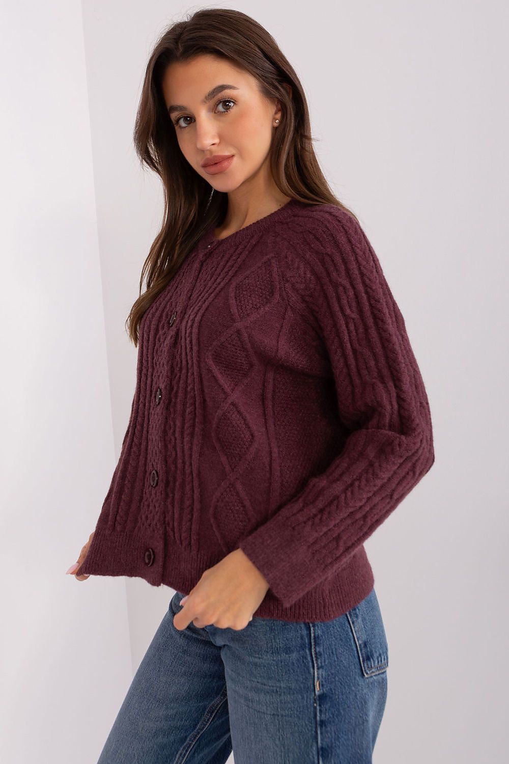  Sweter Damski Model AT-SW-2346-2.99P Dark Violet - AT 