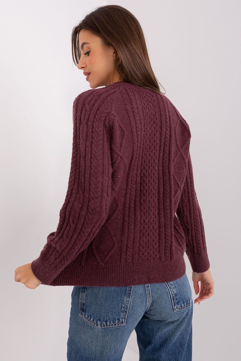  Sweter Damski Model AT-SW-2346-2.99P Dark Violet - AT 