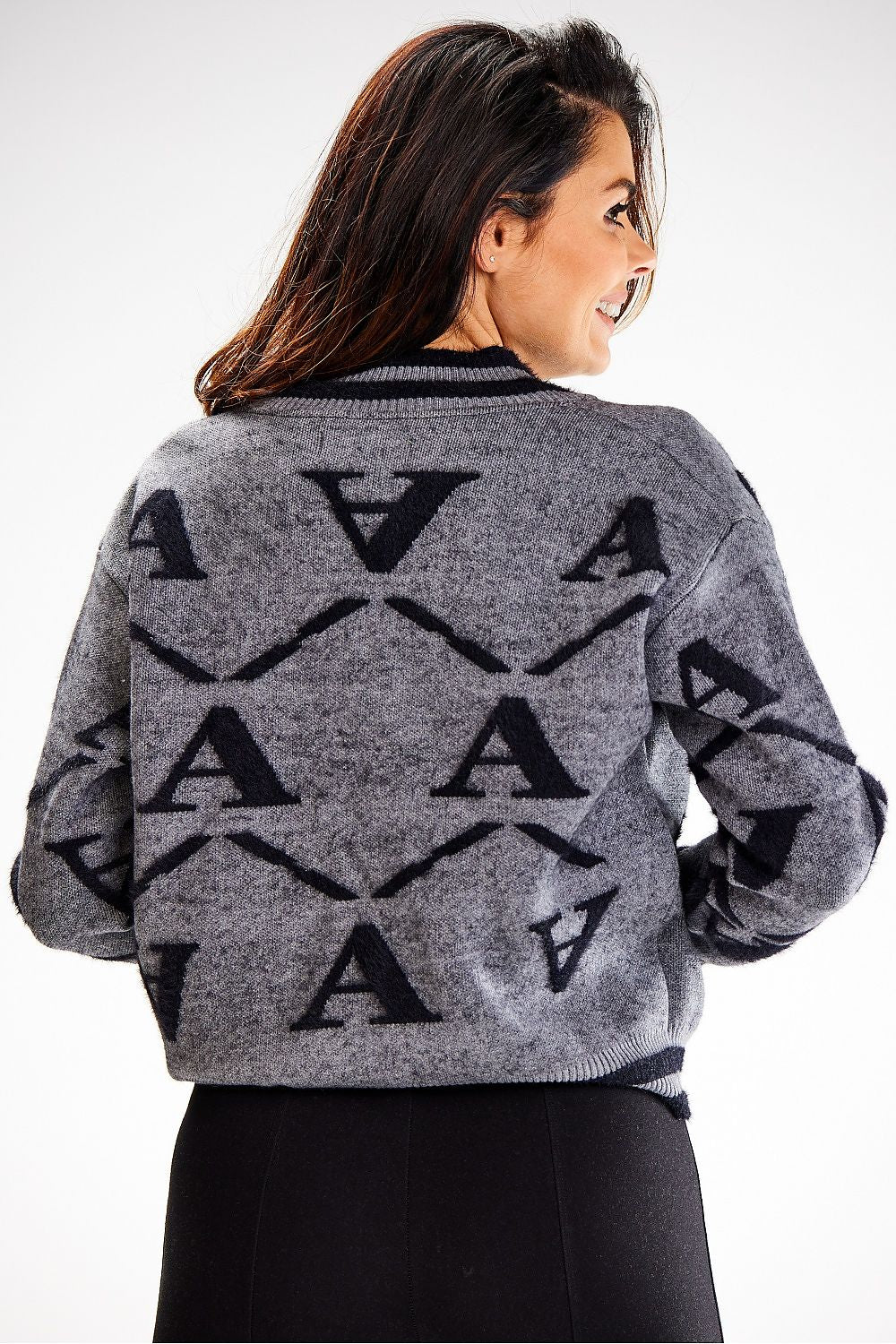  Sweter Damski Model A614 Grey - awama 