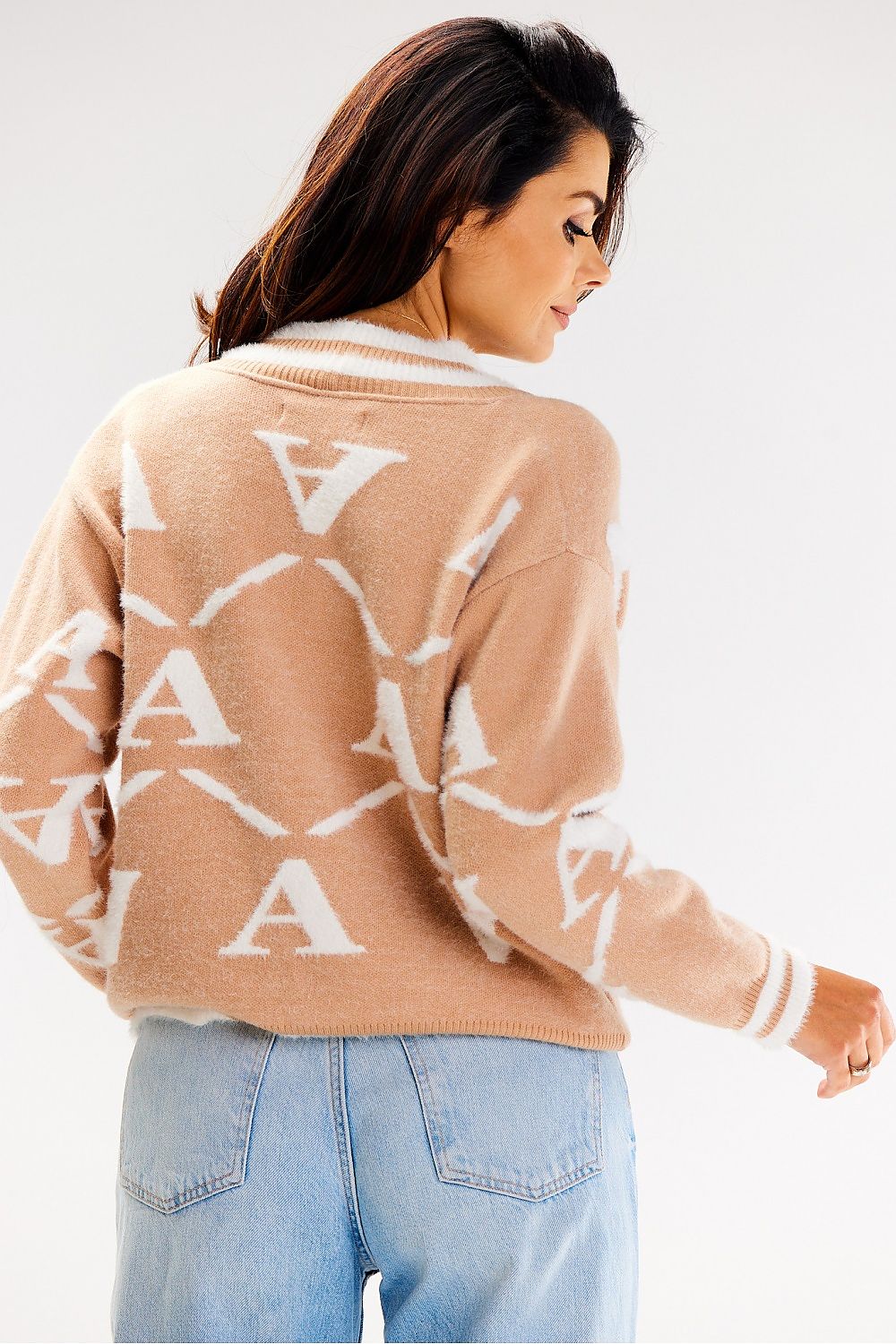  Sweter Damski Model A614 Beige - awama 